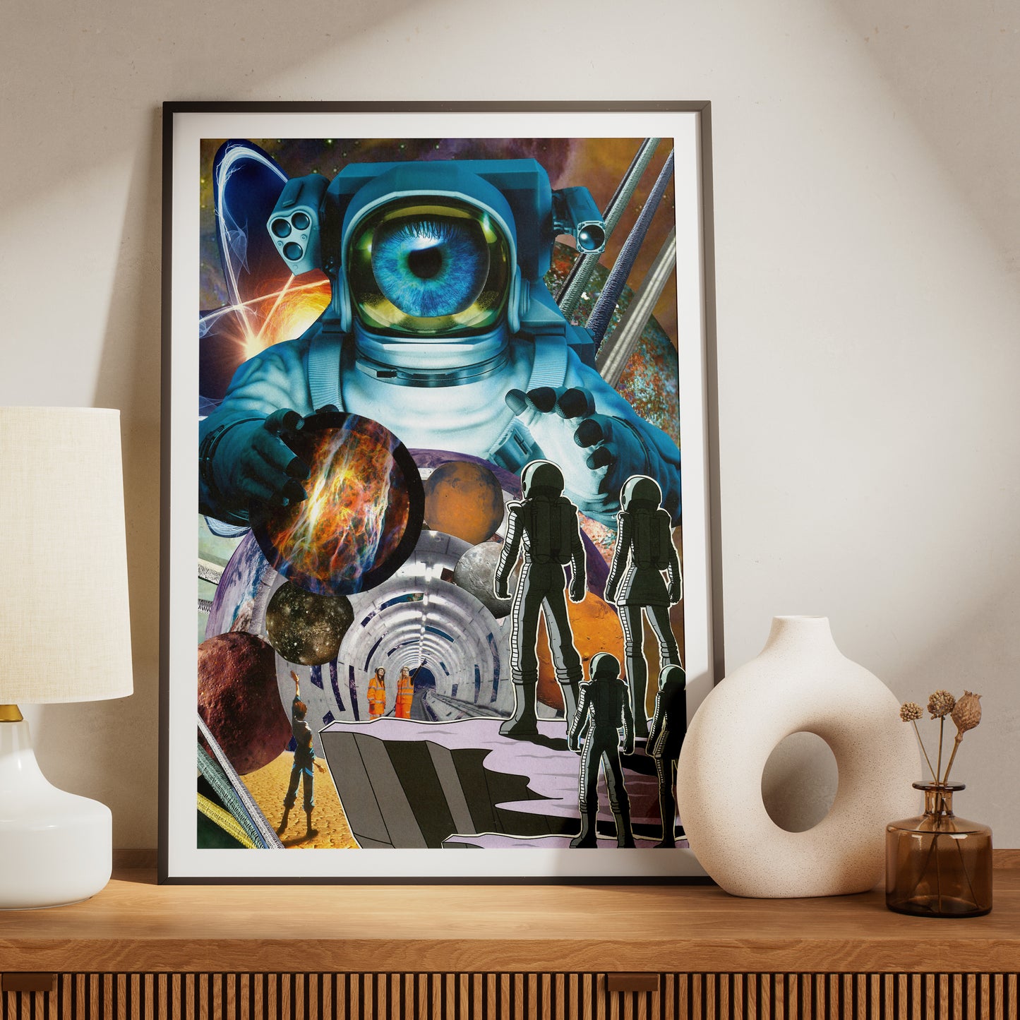 All Seeing Eye - Surreal Collage Print