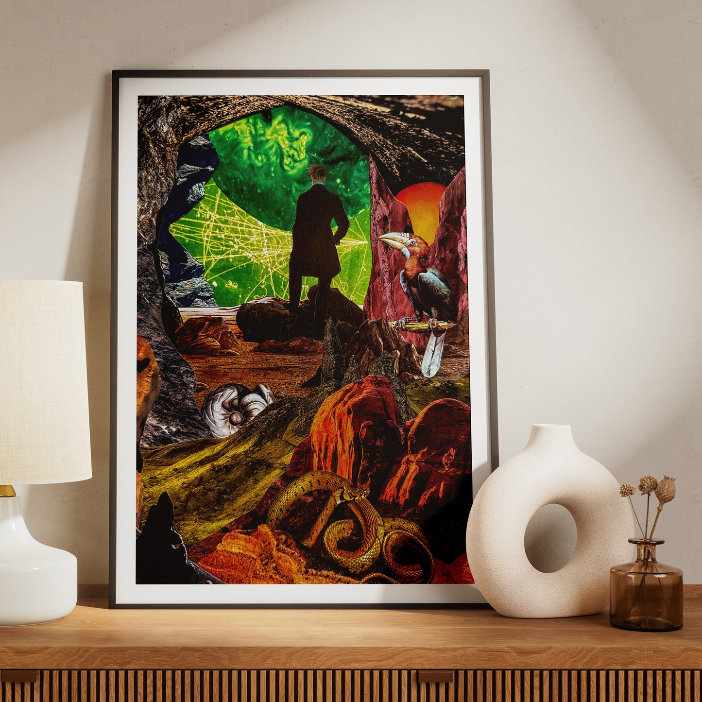 Beneath the Omen Sky- Surreal Collage Print