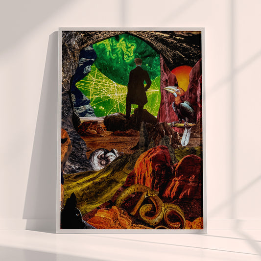 Beneath the Omen Sky- Surreal Collage Print
