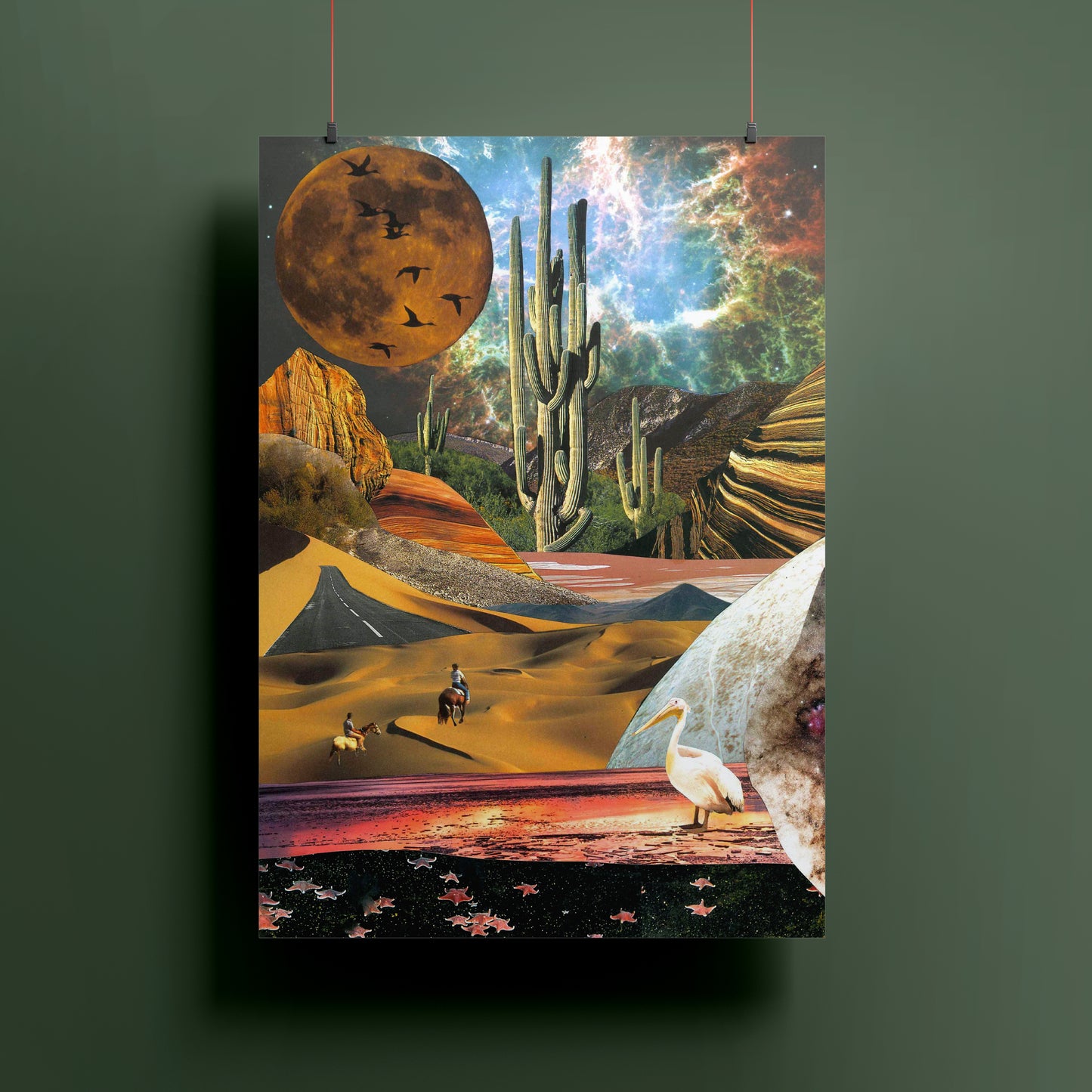 Cosmic Frontier - Surreal Collage Print