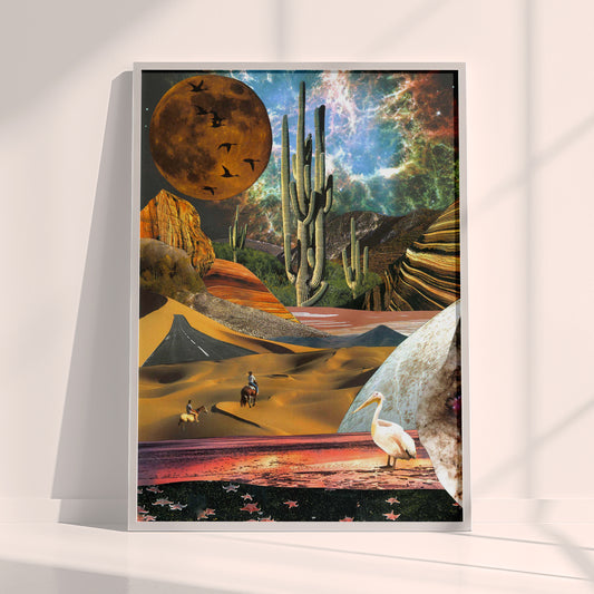 Cosmic Frontier - Surreal Collage Print