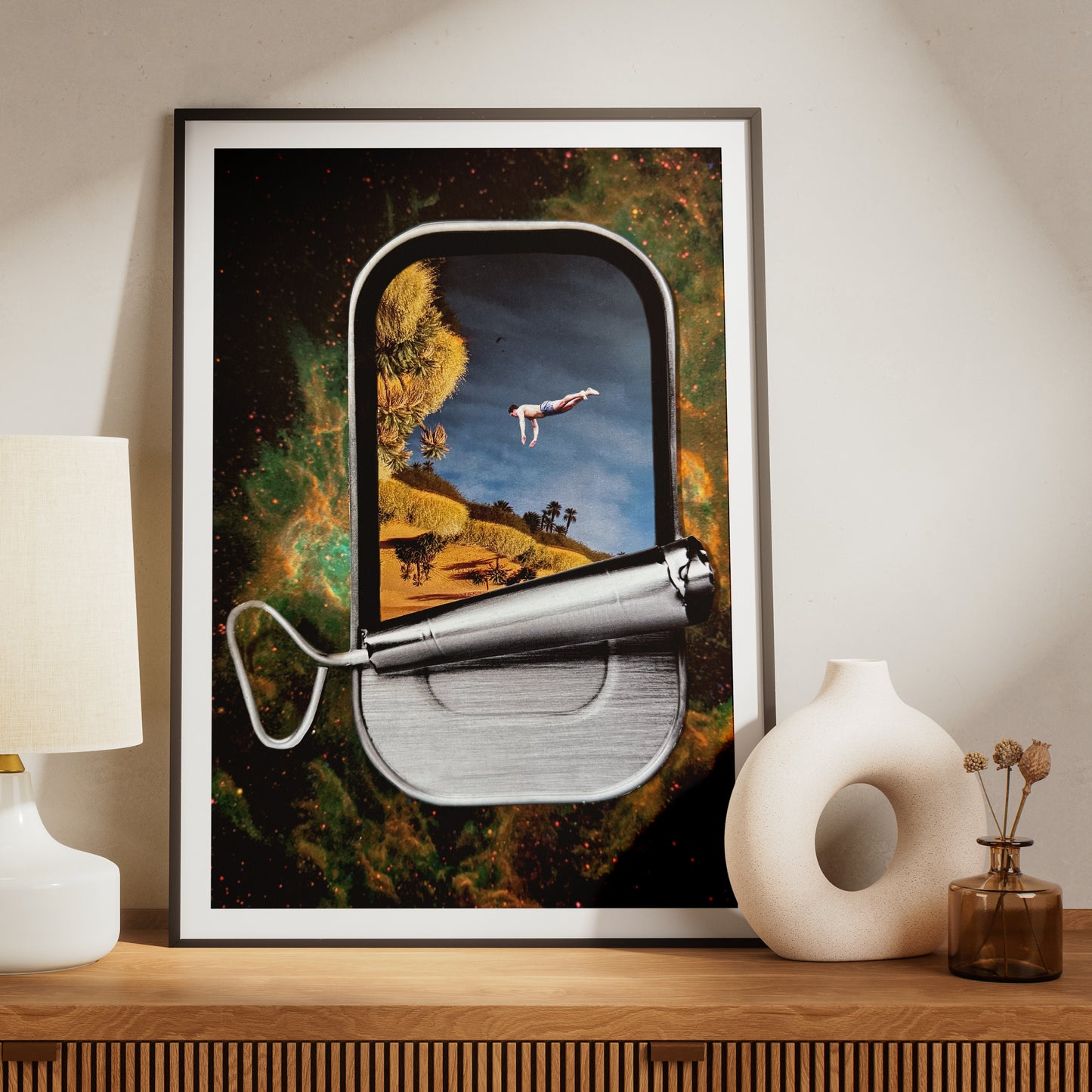 Dive In – Surreal Collage Print