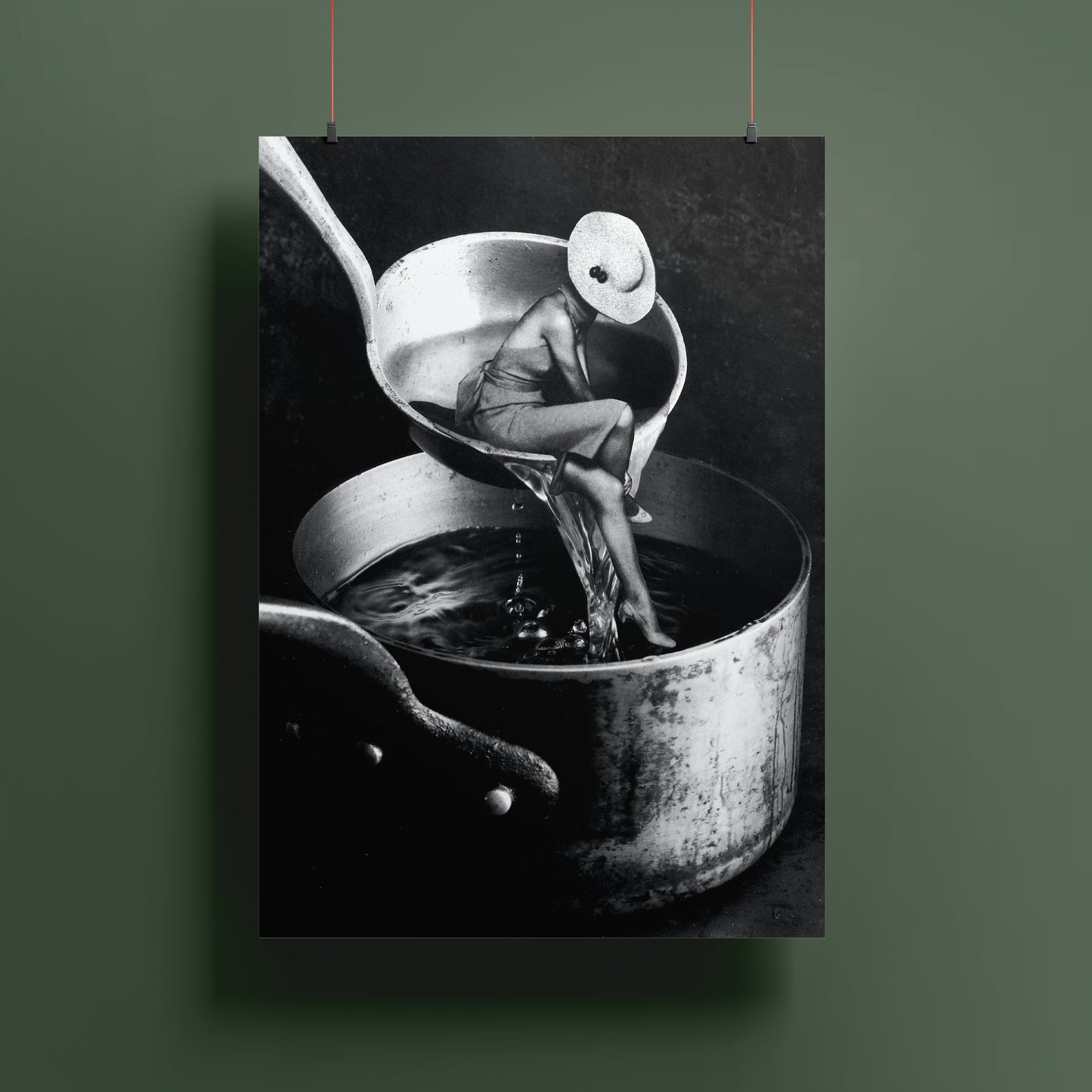 Lady in the Ladle - Surreal Collage Print