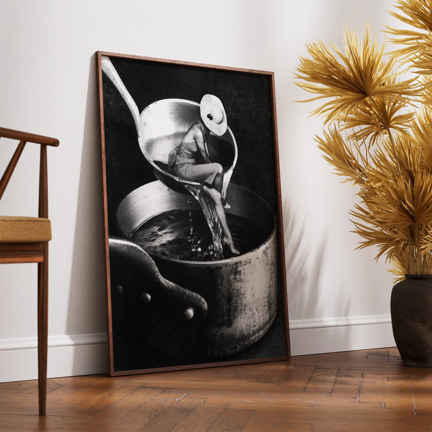 Lady in the Ladle - Surreal Collage Print
