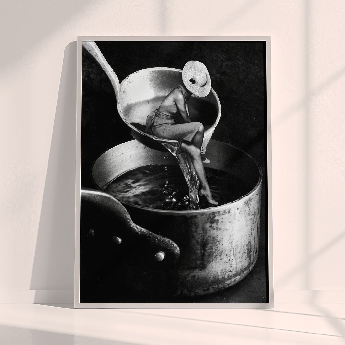 Lady in the Ladle - Surreal Collage Print