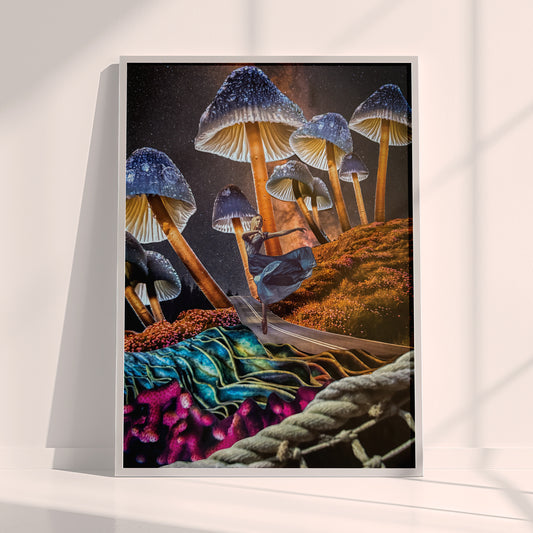 Mushroom Ballet - Surreal Collage Print