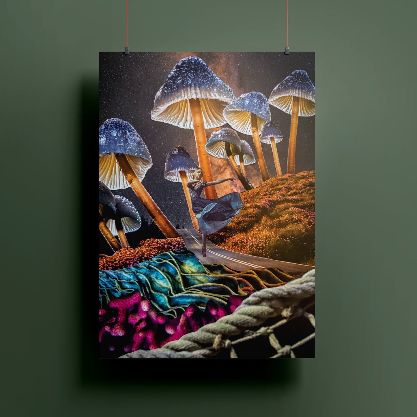 Mushroom Ballet - Surreal Collage Print