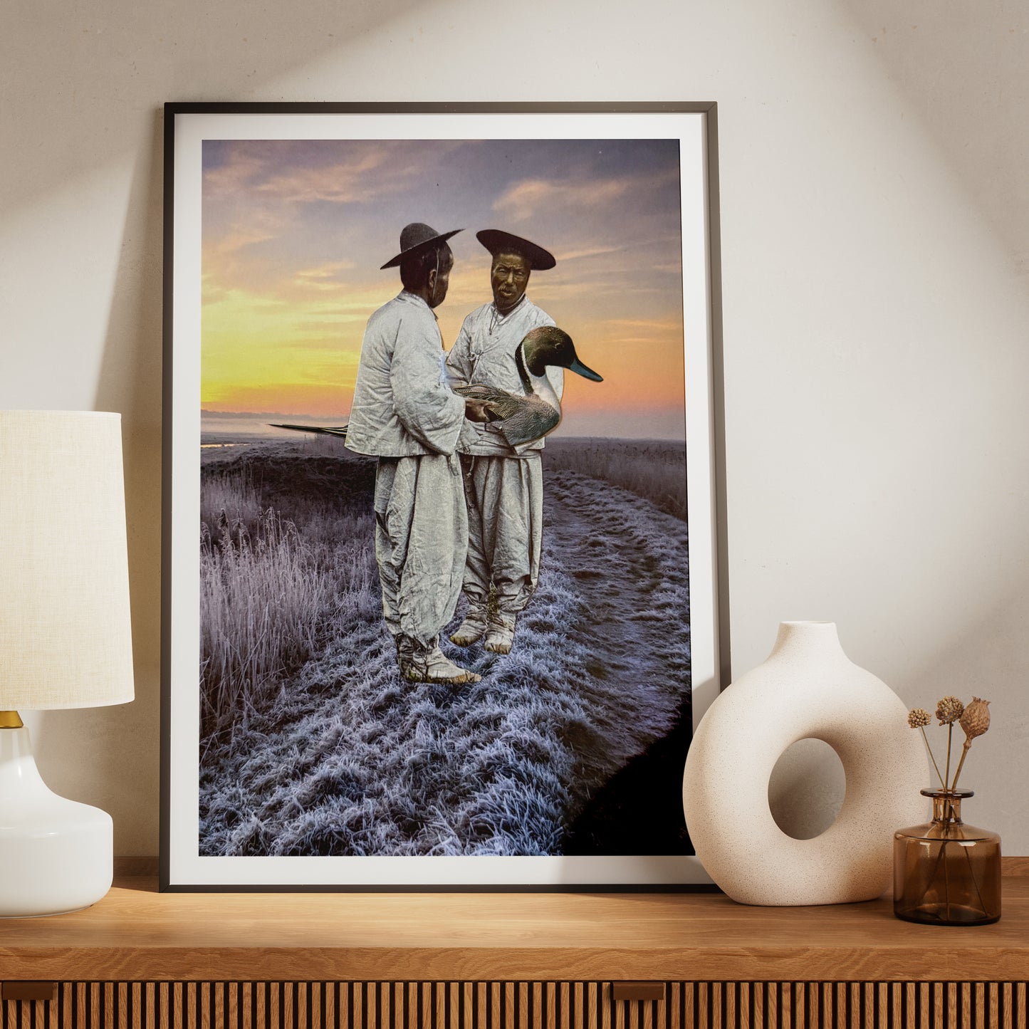 Ritual on the Footpath - Surreal Collage Print