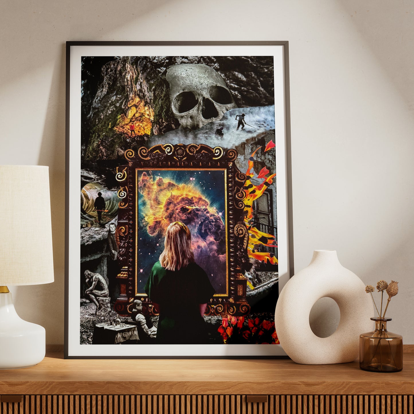 The Edge of Knowing - Surreal Collage Print