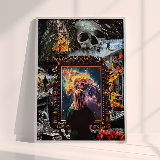 The Edge of Knowing - Surreal Collage Print