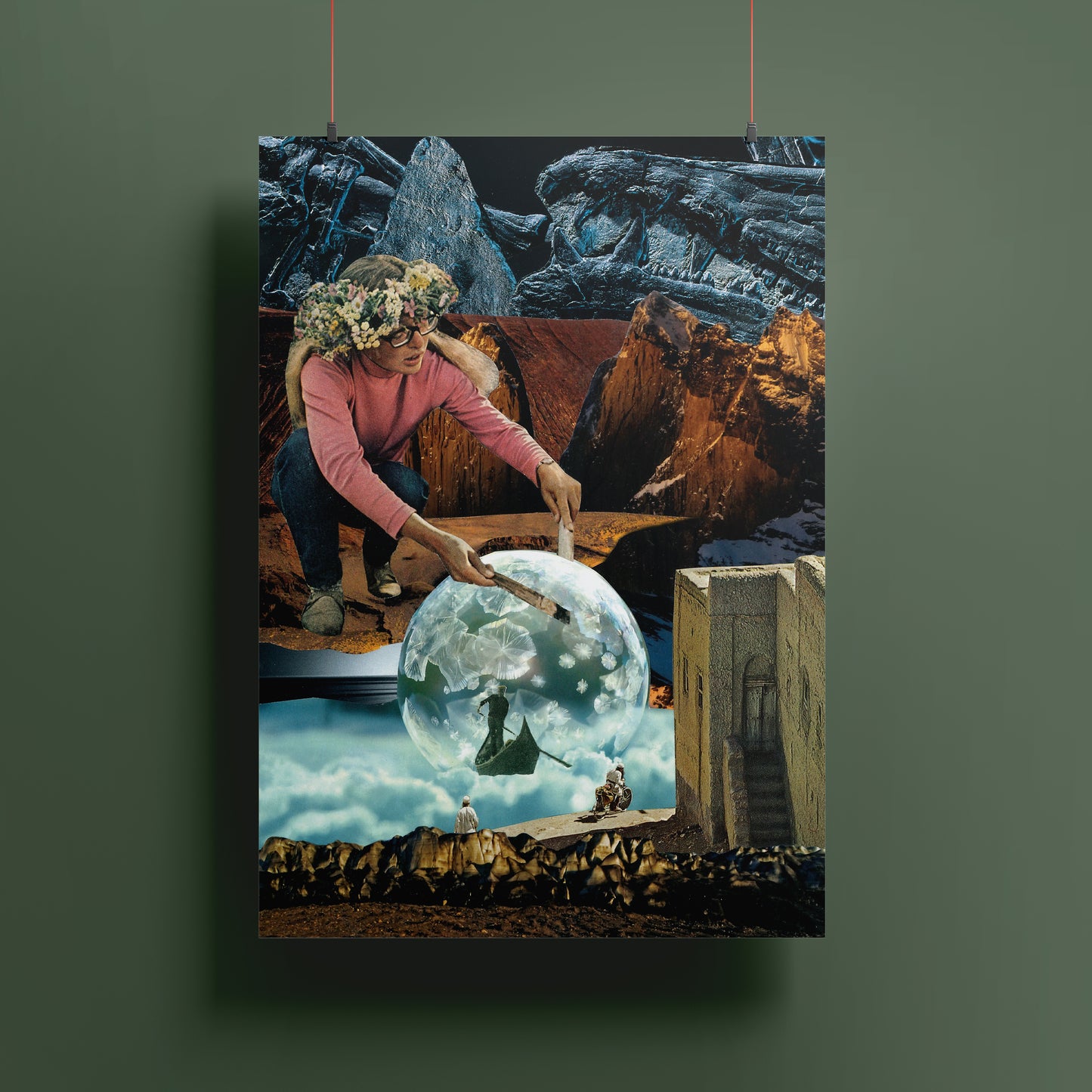 The Precipice - Surreal Collage Print