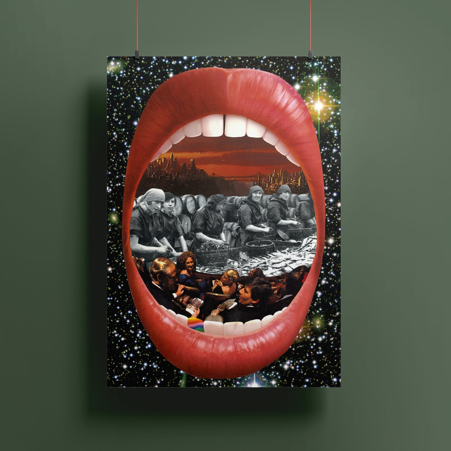 Theatre of Consumption – Surreal Collage Print