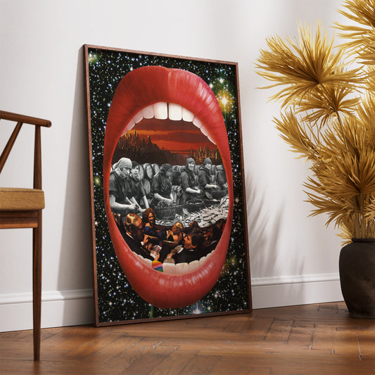 Theatre of Consumption – Surreal Collage Print
