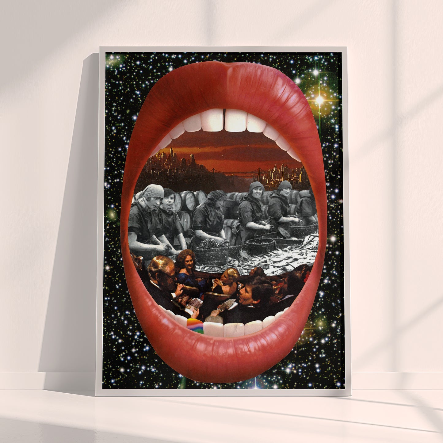 Theatre of Consumption – Surreal Collage Print