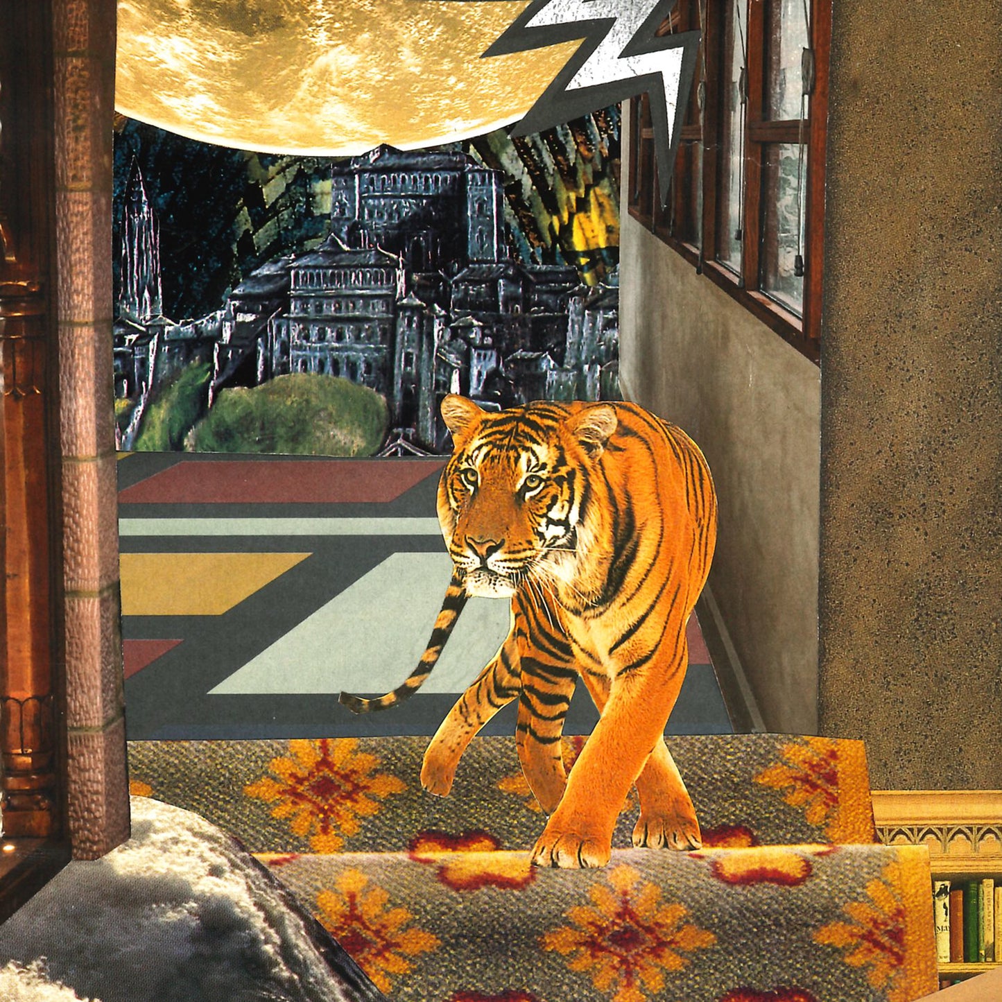 Tiger Travels - Surreal Collage Print