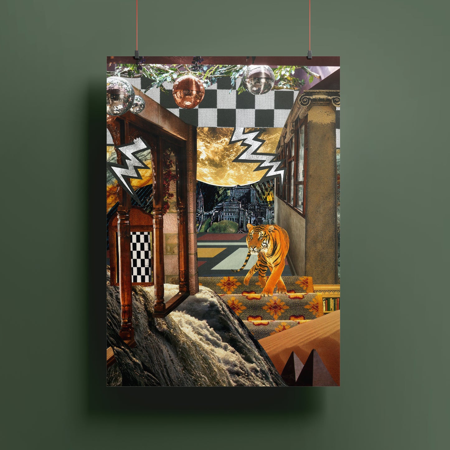 Tiger Travels - Surreal Collage Print