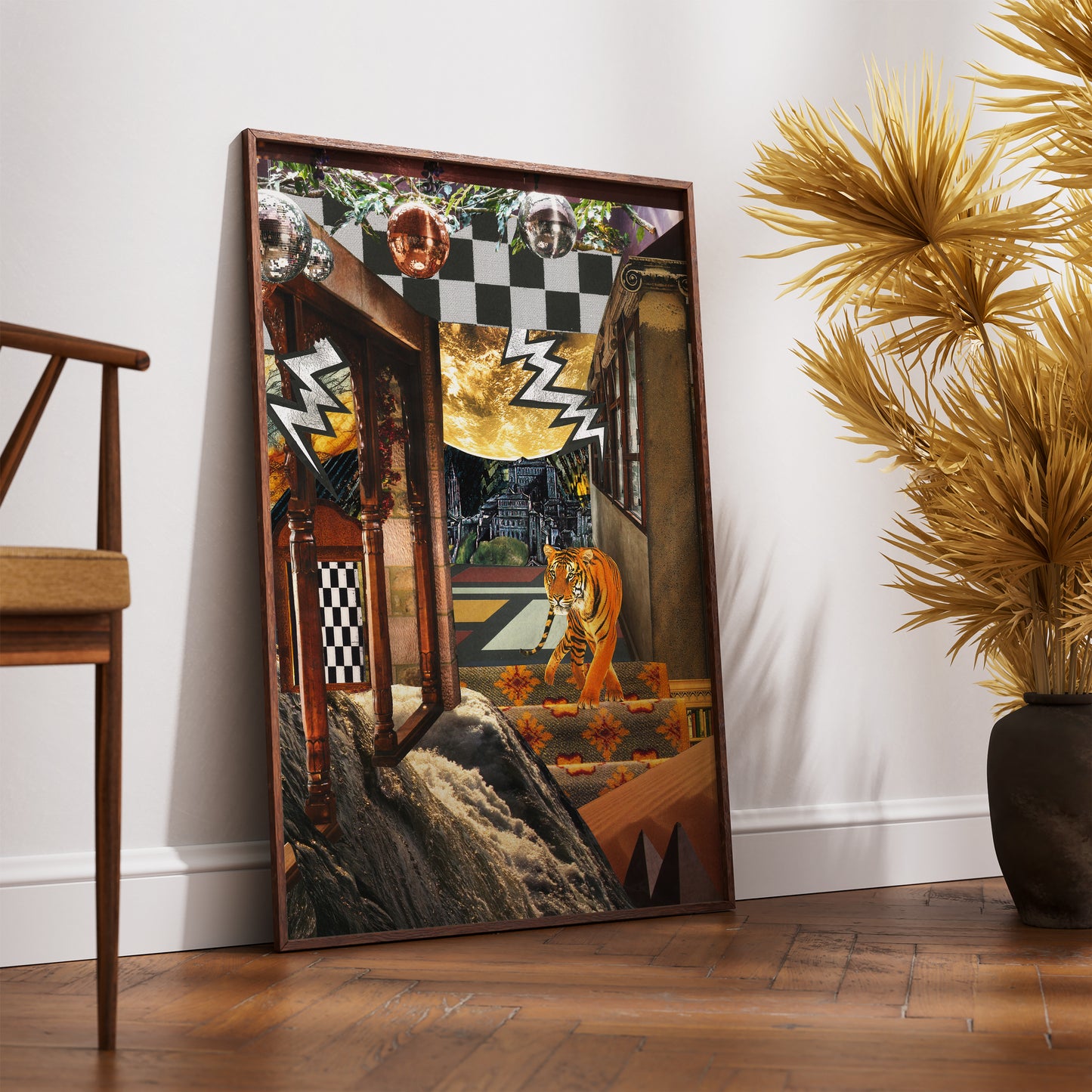 Tiger Travels - Surreal Collage Print