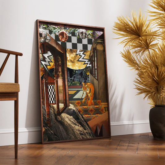 Tiger Travels - Surreal Collage Print