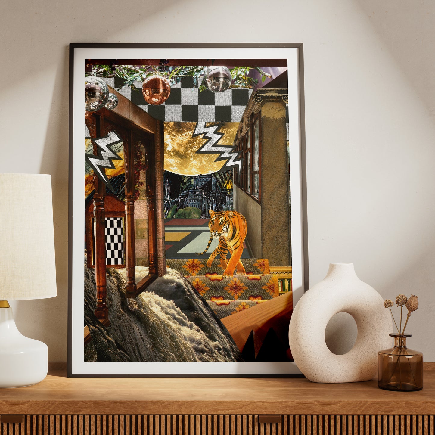 Tiger Travels - Surreal Collage Print