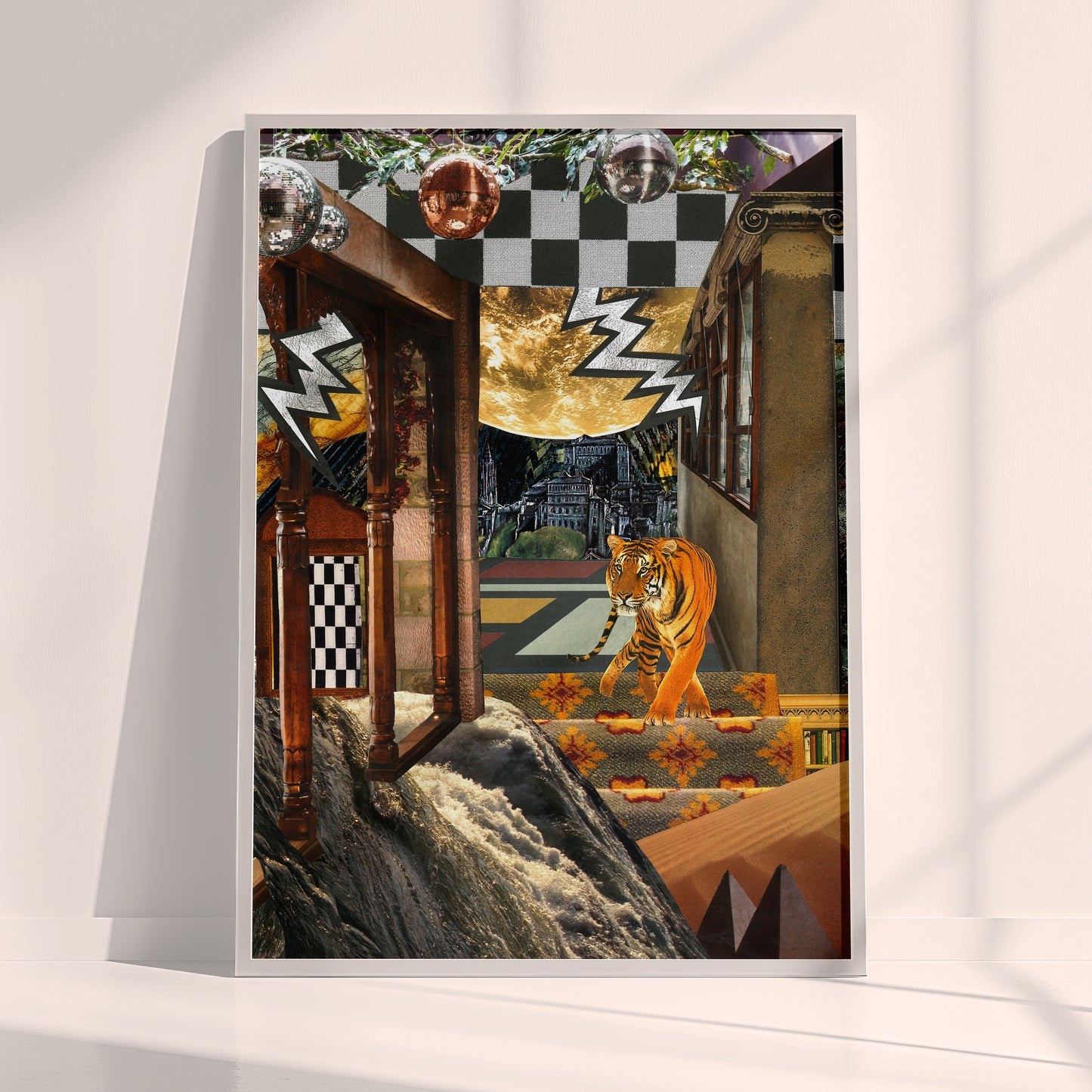 Tiger Travels - Surreal Collage Print