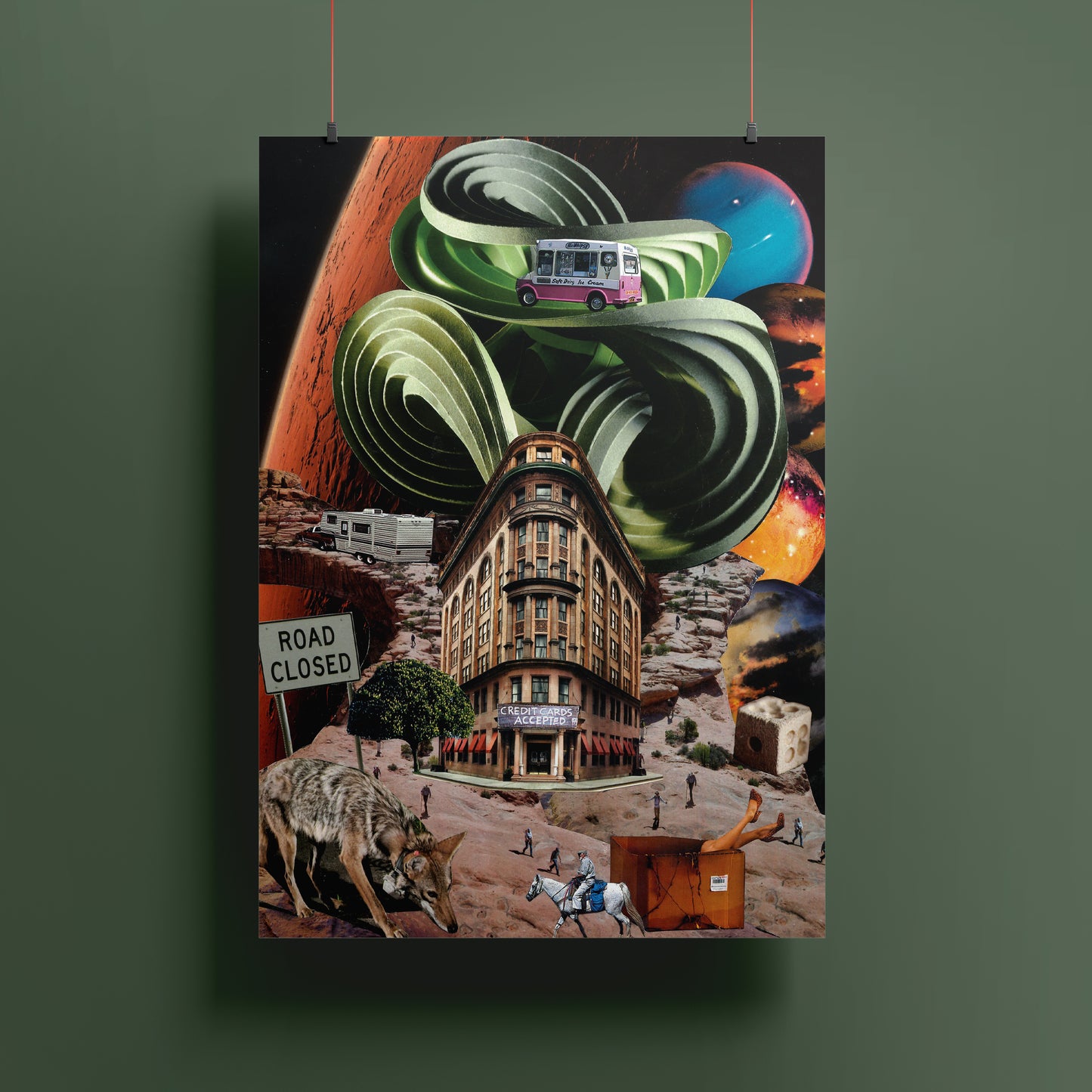 Valley of the Rich - Surreal Collage Print